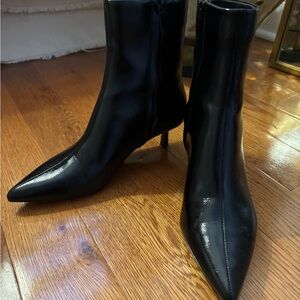 Zara Black Heeled Boots for Women